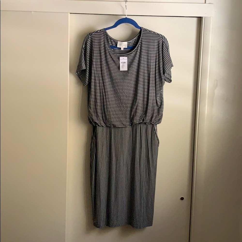 Audrey Striped Dress in Gray from Boheme